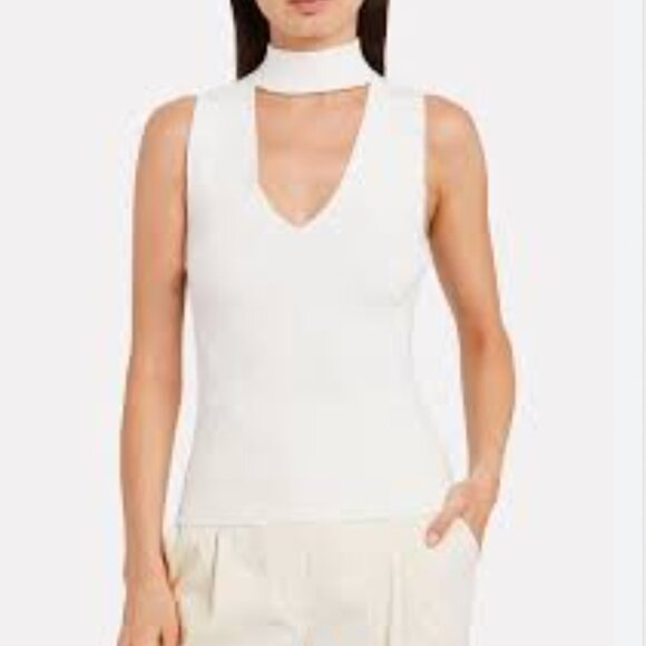 A.L.C. Colby Ribbed Choker Neck Top - Picture 1 of 4